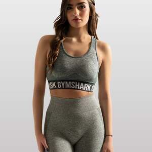 Gymshark Flex Sports Bra - Gray Black medium activewear athleisure